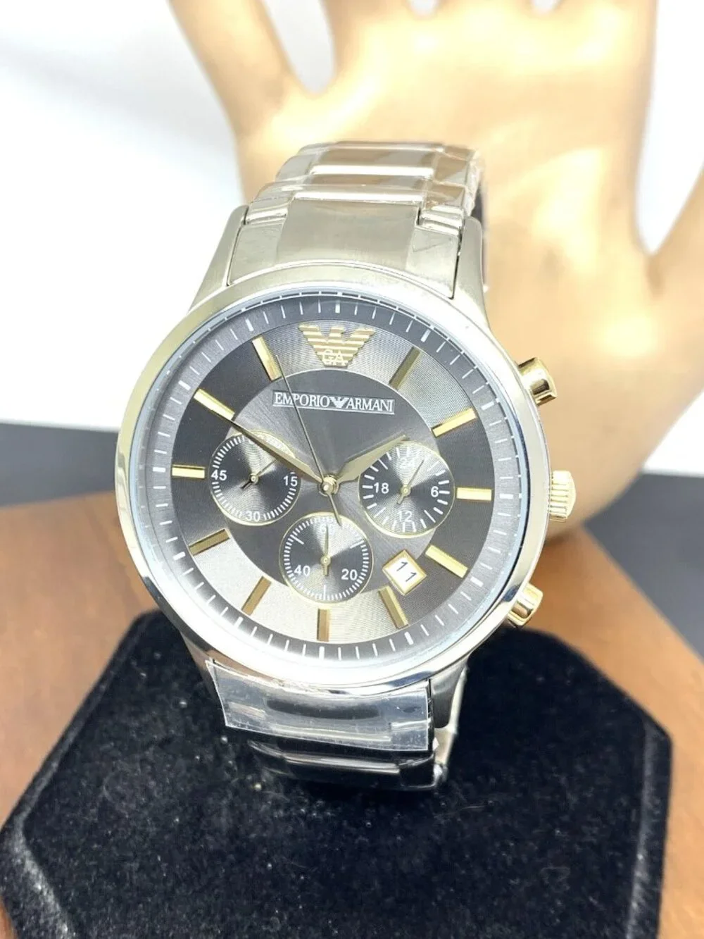 Emporio Armani Men's Watch AR11047 Quartz Chronograph Gray Dial Stainless Steel
